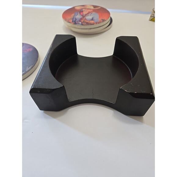 Doreman Burns Table Coasters Cowgirl Print, Signed, Western Decor "Painted Set 4 - Picture 11 of 16